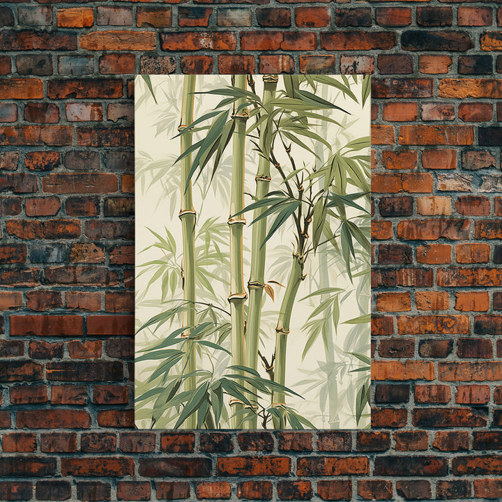 Minimalist Bamboo Wall Art Canvas Print, Zen / Meditation Decor