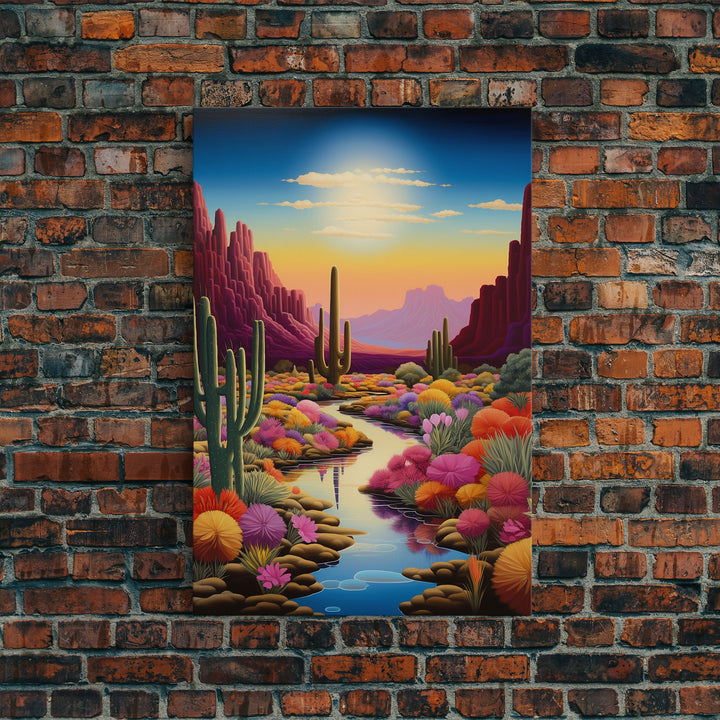 Desert Wall Art, Cactus Art, Nature Print, Canvas Print, Wall Art, Vertical Art, First Home Gift, Wall Art Prints, Living Room Prints