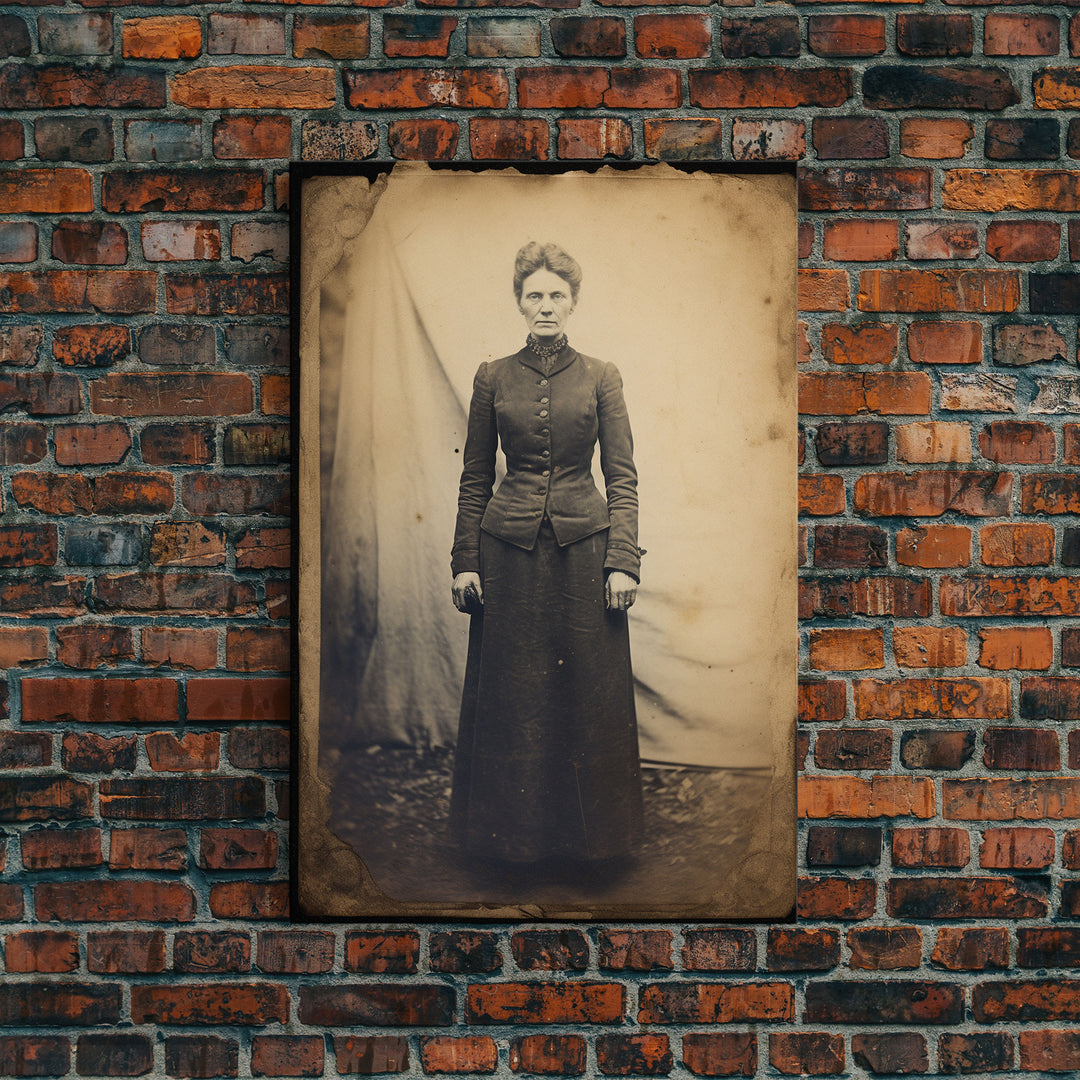 Portrait From Photo, Victorian Wall Art, Antique Photograph, Canvas Print, Wall Art, Vertical Print, Southern Decor, Victorian Woman