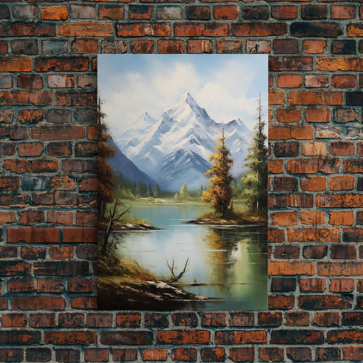 Lake Wall Art, Mountains Wall Print, Nature Landscape Print, Canvas Print, Wall Art, Vertical Art, Bedroom Prints, Home Decor Prints