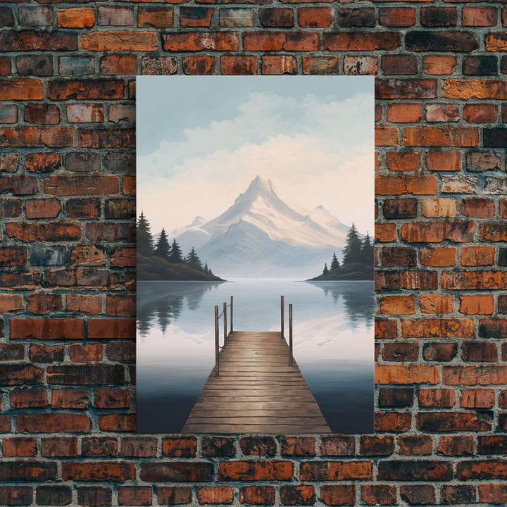 Mountain Print, Water Reflection, Lake Wall Art, Canvas Print, Wall Art, Vertical Art, New Homeowner Gift, Apartment Wall Decor, Room Decor