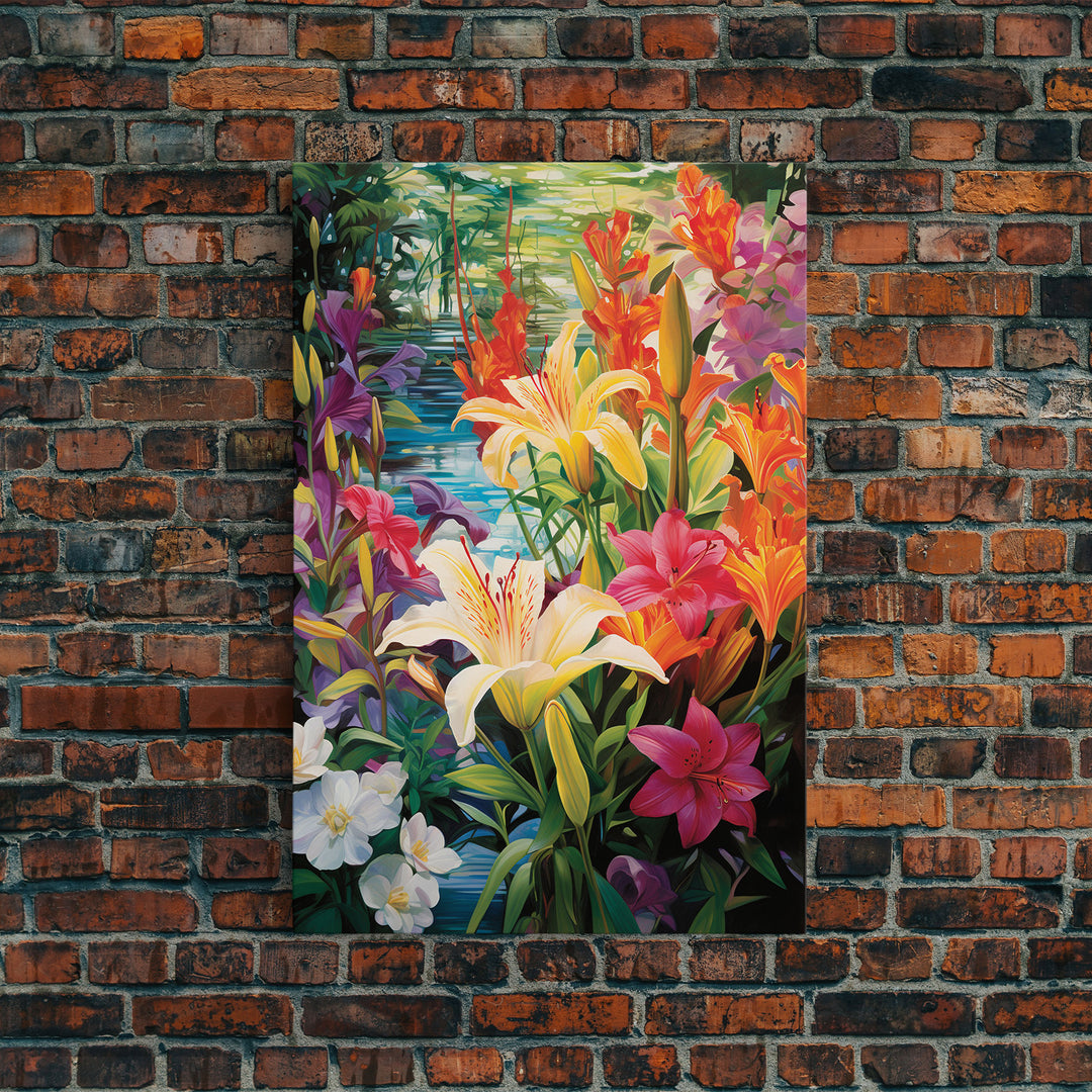 Flowers Wall Print, Floral Art, Calla Lily Print, Spring Art, Canvas Print, Wall Art, Vertical Art, Congratulations Gift, Country Home Art