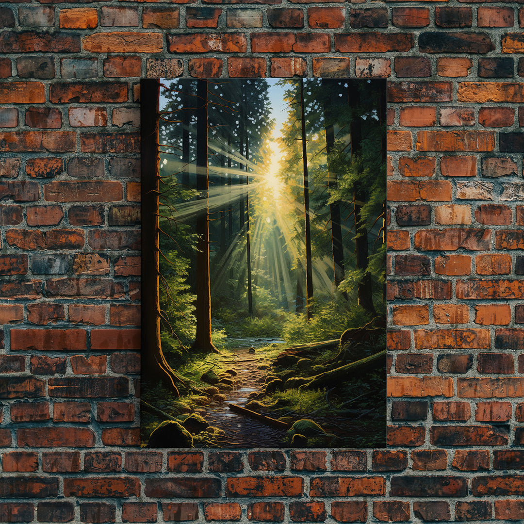 Forest Wall Print, Trees Art Print, Sunset Canvas Print, Wall Art, Vertical Art, Landscape Print, Gift For Boss, College Dorm Decor
