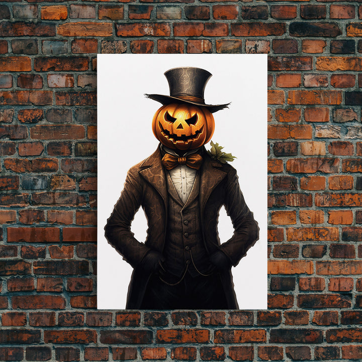 The Victorian Jack O Lantern Man, Vintage Halloween Art, Macabre Halloween Decoration, Dark Macabre, Goth Art, Pumpkin Patch Horror