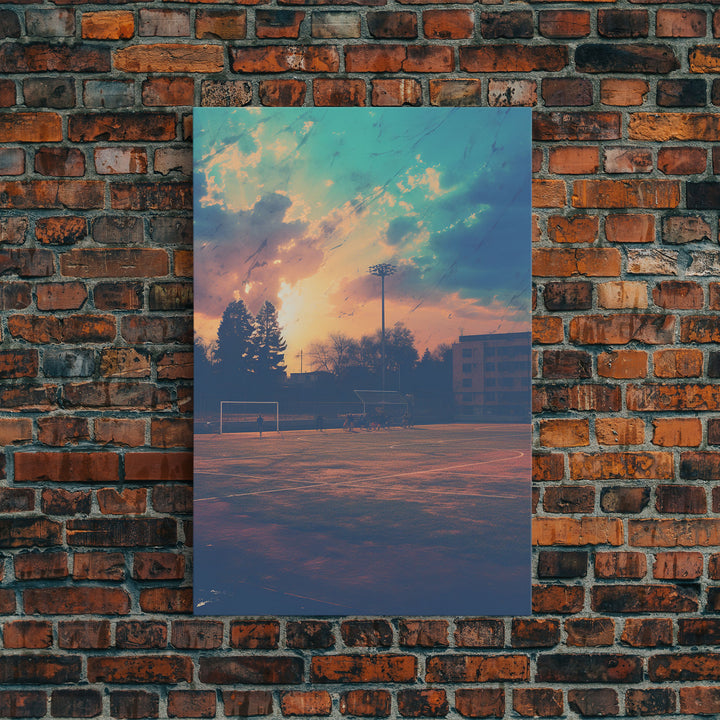 Football Field, Kids Wall Art, Canvas Print, Wall Hanging, Portrait Art, Soccer Coach Gift, Soccer Wall Art, Family Home Art, Dorm Room Art