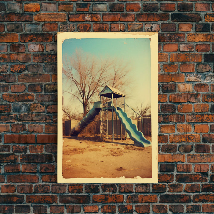 Playground, Nursery Wall Art, Playroom Art, Park, Slide, Canvas Print, Wall Hanging, Portrait Art, New Home Gift, Living Room Prints