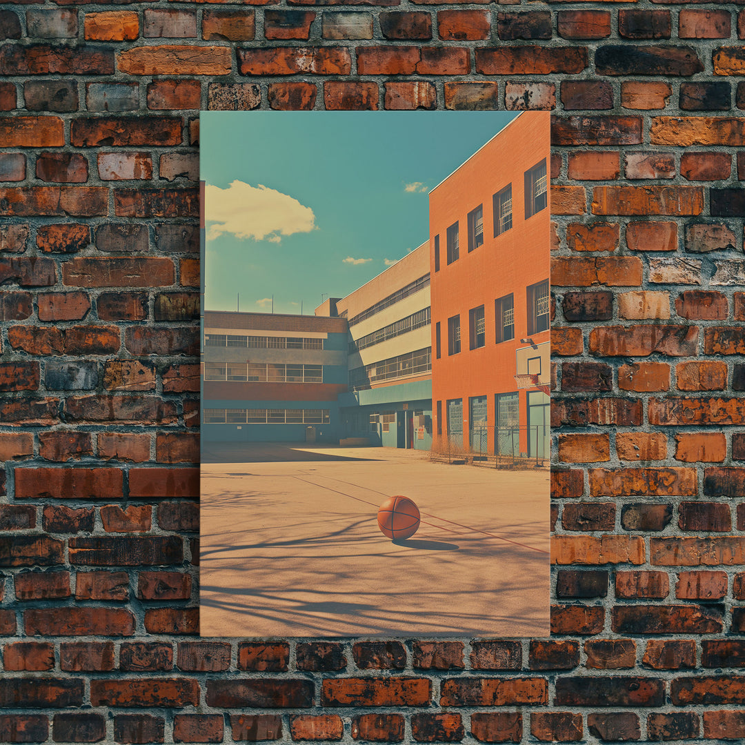 An Abandoned 1970s High School, Photography Print, Framed Canvas Print, Back To School, Liminal Art