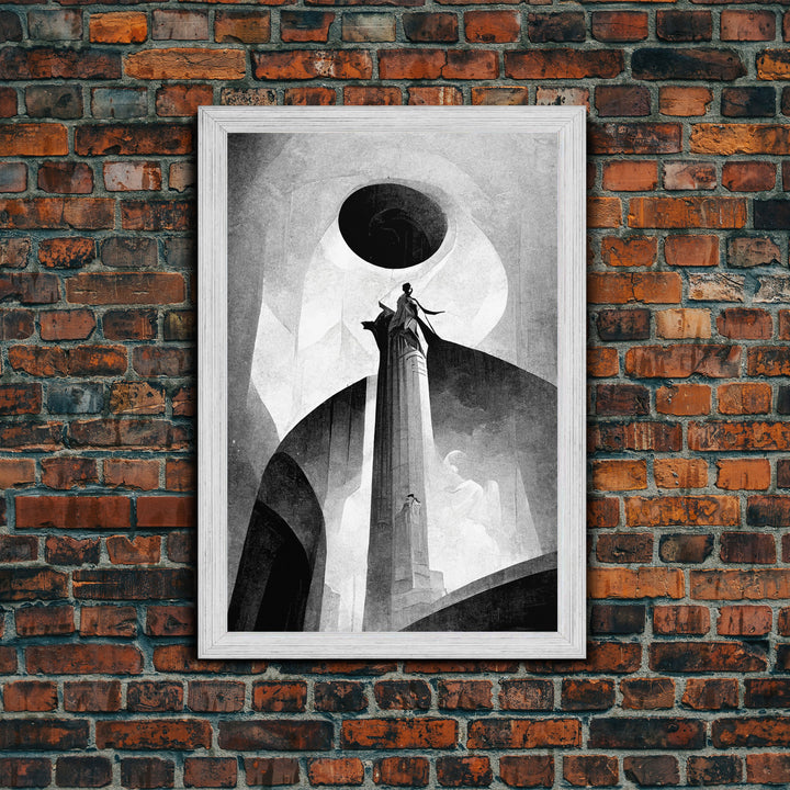 Vintage Style Art Deco Statue Study, Framed Canvas Print, Retro Style Wall Art, 1920s - 1930s style Art