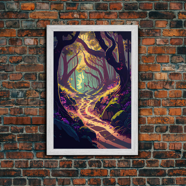 Path Into The Wood Forest Nature Trees Fine Art Print, Wall Decor, Wall Poster, Wall Art Print