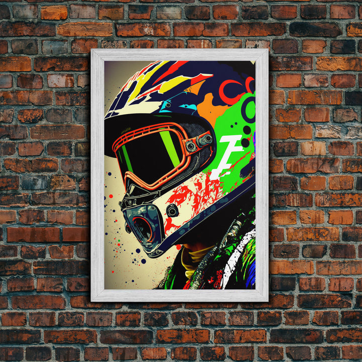 Motorcycle wall art framed print, Motorcycle poster print, MotoGP art, Motorcycle gifts, Motorcycle gift, Biker gift ready to hang print