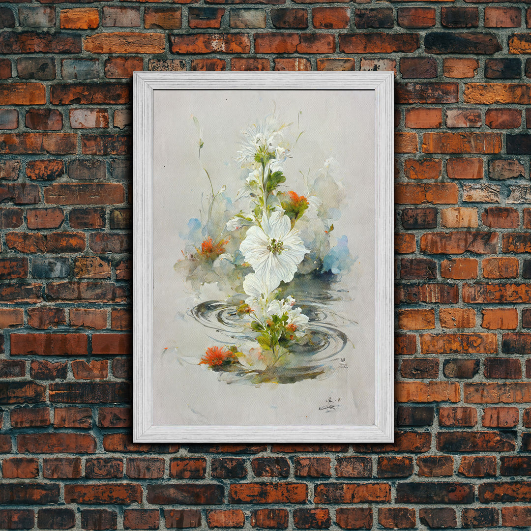 Flower Market Print, Botanical Wall Art, Floral Drawing Posters, Custom Wall Art, Canvas Print, Flower Pattern Wall Art