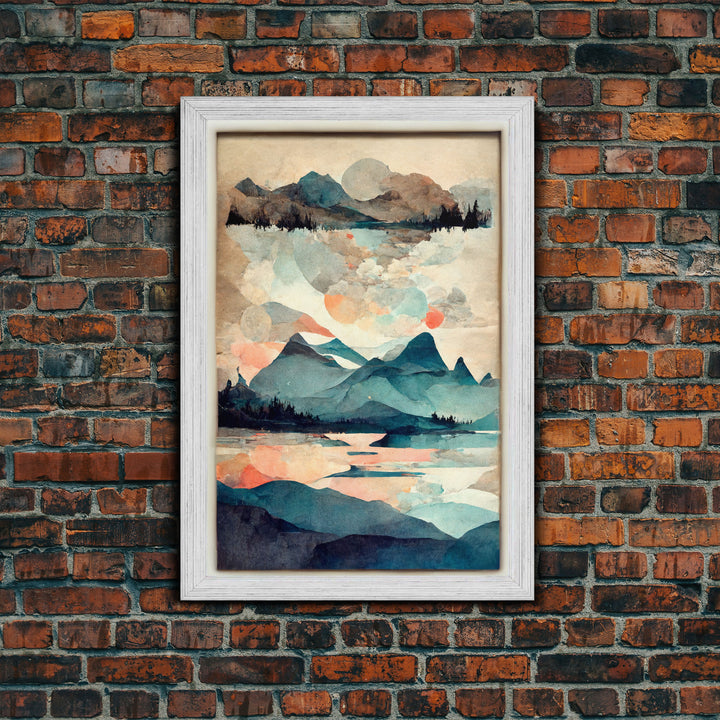 Canvas Home Artwork Decoration Nordic Style Abstract Color Canvas Wall Art for Living Room, Bedroom, Office Art Water Color Landscape