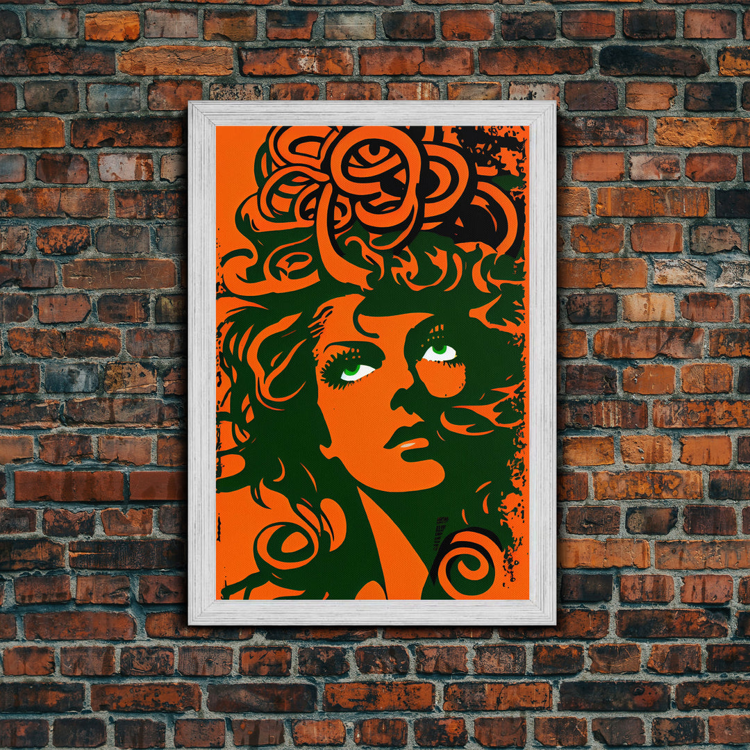 Nordic Medusa Pop Art Canvas Print, Classic Portrait Posters and Prints, Canvas for Living Room Home Decor, ready to hang canvas print
