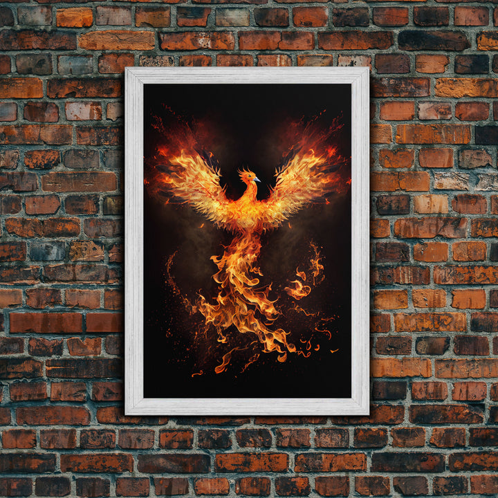 The Phoenix, Symbol of Renewal, Rebirth, Framed Canvas Art, Canvas Print, Canvas  Wall Art, Strength, Transformation and Renewal