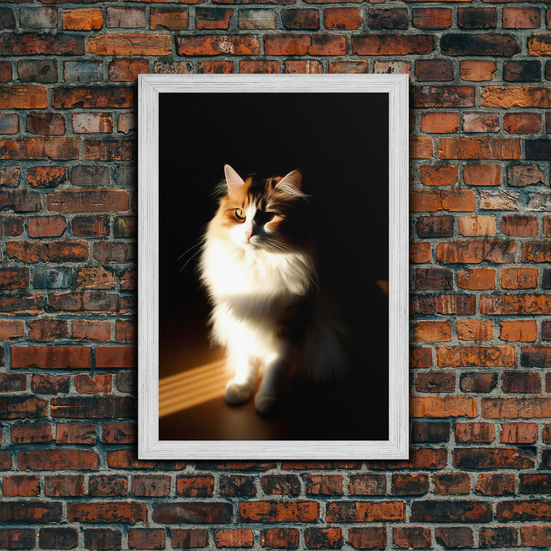 Portrait of a Calico Cat, Framed Canvas Print, Cat Art, Cat Photography, Cat Wall Art