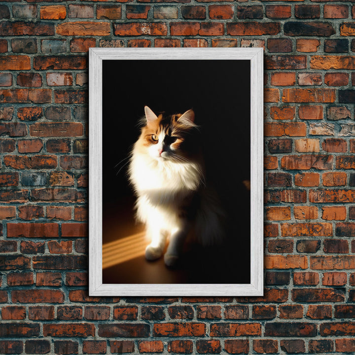 Portrait of a Calico Cat, Framed Canvas Print, Cat Art, Cat Photography, Cat Wall Art