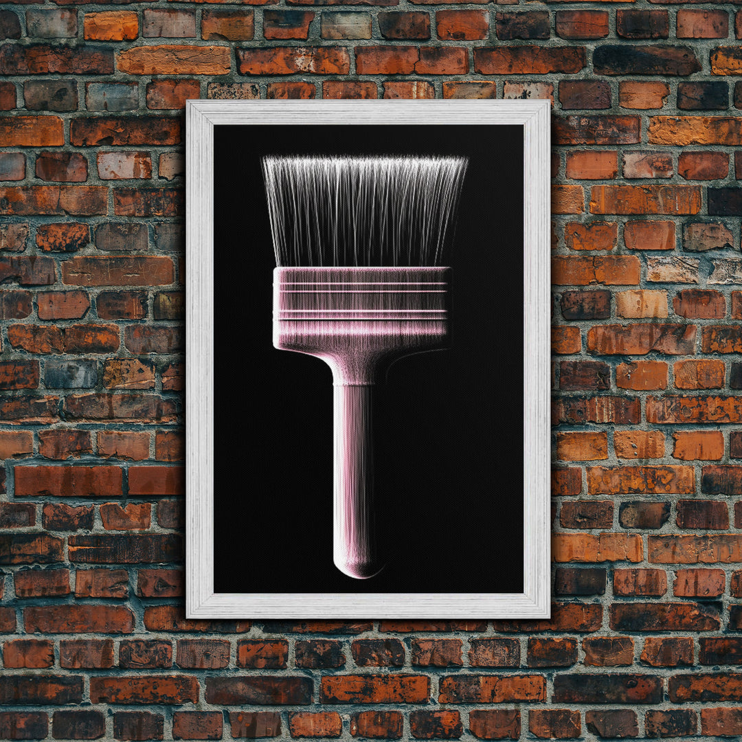 Paint Brush Wall Decor, Brush Art, Craft Room Wall Art, Minimalist Print, Wall Decor, Canvas Print, Wall Art, Framed Canvas