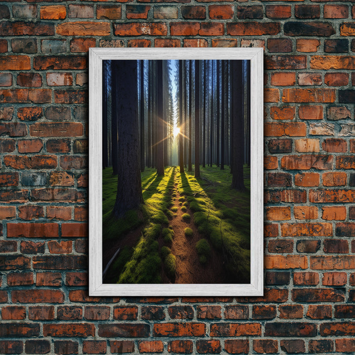 Sunset Wall Decor, Nature Print, Forest Path Wall Art, Trees Wall Art, Photography Print, Wall Decor, Canvas Print, Wall Art, Framed Canvas