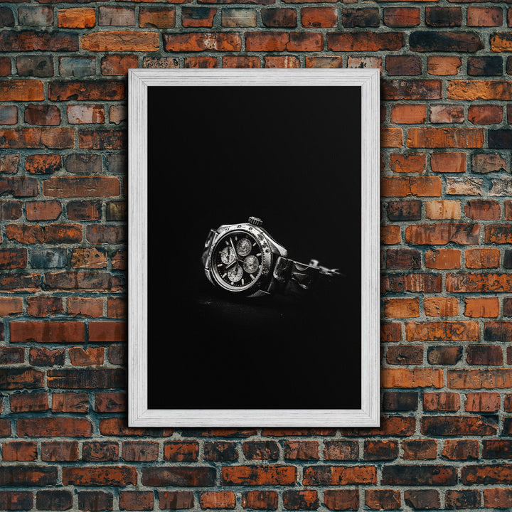 Classic Wrist Watch Wall Art, Watch Art, Watch Face, Black And White, Minimalist Print, Wall Decor, Canvas Print, Wall Art, Framed Canvas
