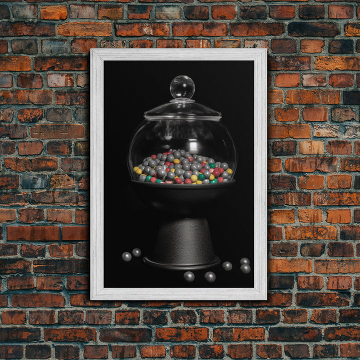 Gumball Machine Wall Art, Candy Dispenser Wall Decor, Kitchen Art, Minimalist Print, Wall Decor, Canvas Print, Wall Art, Framed Canvas