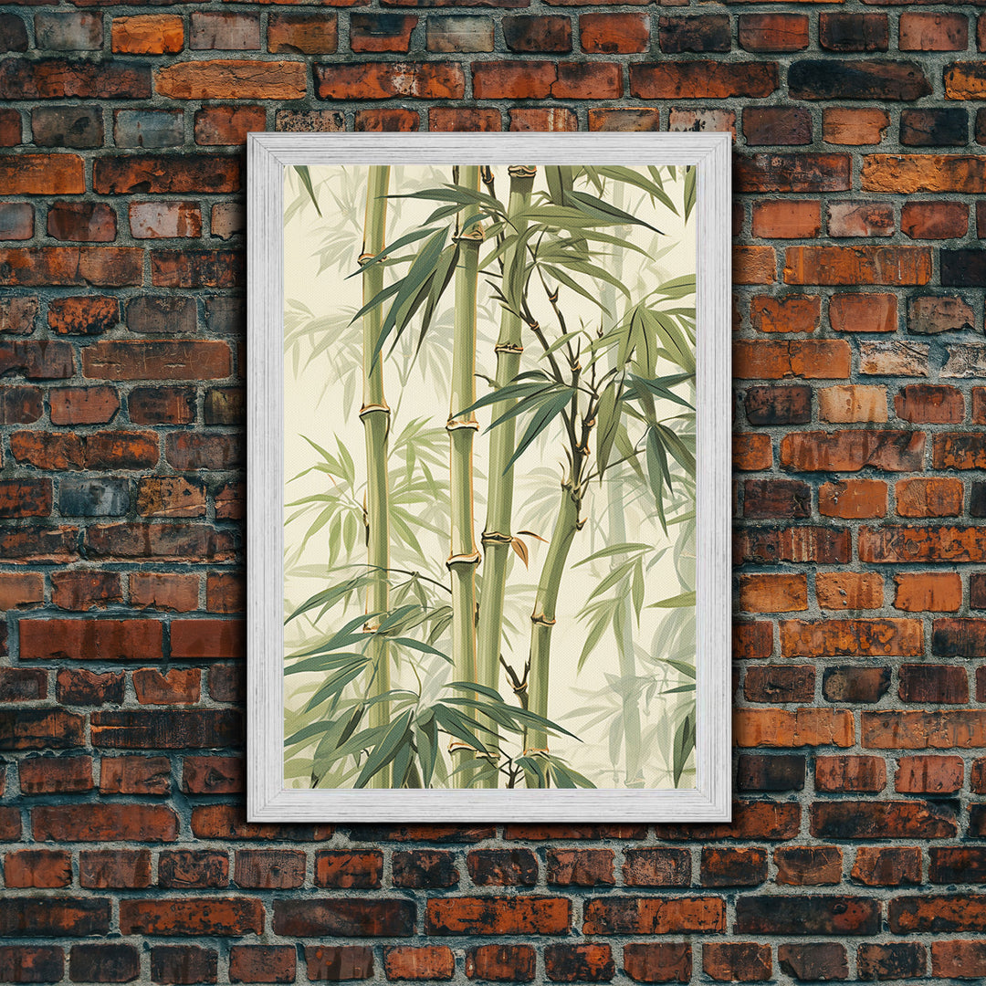 Minimalist Bamboo Wall Art Canvas Print, Zen / Meditation Decor