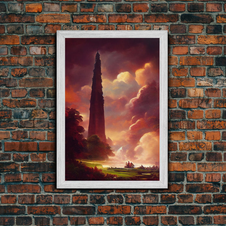 Dark Tower, High Fantasy Art Canvas Print, unique wall art, fantasy concept art