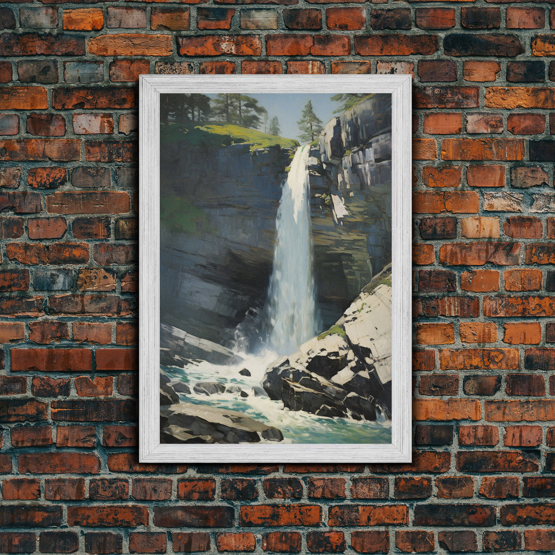 Waterfalls Wall Art, Nature Art Print, Landscape Print, Canvas Print, Wall Art, Vertical Print, Travel Print, Teacher Gift, Farmhouse Art
