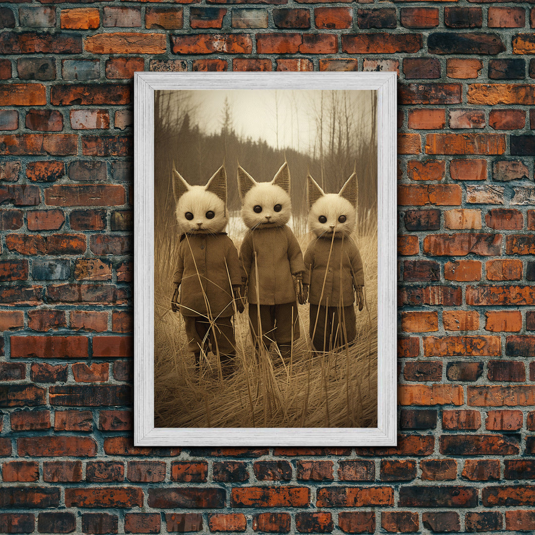 Horror Home Decor, Creepy Wall Decor, Dark Art Print, Black And White, Canvas Print, Wall Art, Vertical Print, Home Decor, Wall Decor