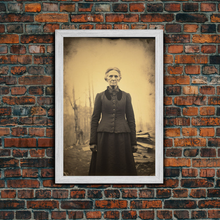 Victorian Woman, Portrait Photo, Victorian Wall Art, Antique Photograph, Canvas Print, Wall Art, Vertical Print, Vintage Decor, Office Decor