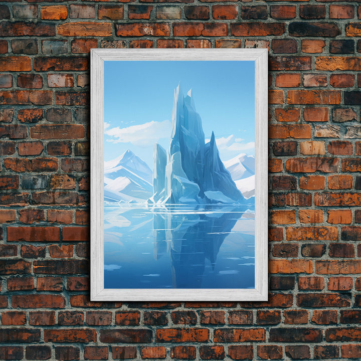 Iceberg Wall Art, Iceland Wall Art, Seascape Wall Print, Canvas Print, Wall Art, Vertical Art, Gift For Family, Above Couch Wall Art