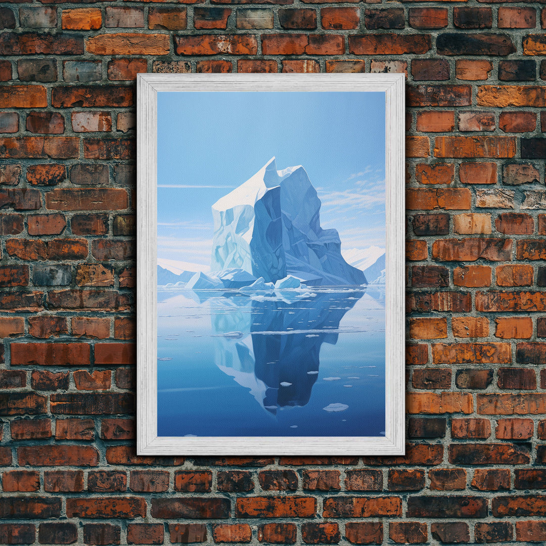 Seascape Wall Print, Iceberg Wall Art, Iceland Wall Art, Canvas Print, Wall Art, Vertical Art, Living Room Wall Art, Gift Ideas, Room Decor