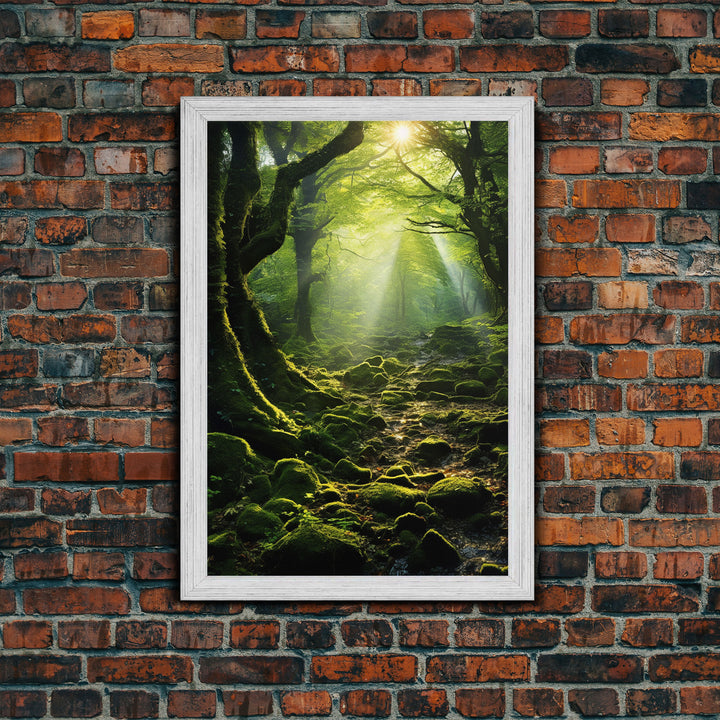 Forest Wall Art, Nature Prints, Trees Wall Art, Canvas Print, Wall Art, Vertical Art, Teacher Gift, Over Bed Wall Decor, Bookshelf Decor