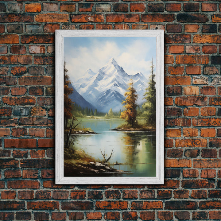 Lake Wall Art, Mountains Wall Print, Nature Landscape Print, Canvas Print, Wall Art, Vertical Art, Bedroom Prints, Home Decor Prints