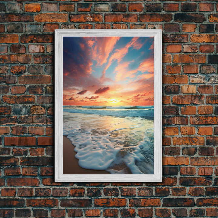 Seashore Wall Art, Beach Sunset Wall Art, Nautical Wall Art, Canvas Print, Wall Art, Vertical Art, Beach House Art, Teacher Gift, Home Decor
