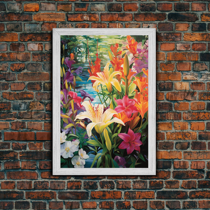 Flowers Wall Print, Floral Art, Calla Lily Print, Spring Art, Canvas Print, Wall Art, Vertical Art, Congratulations Gift, Country Home Art
