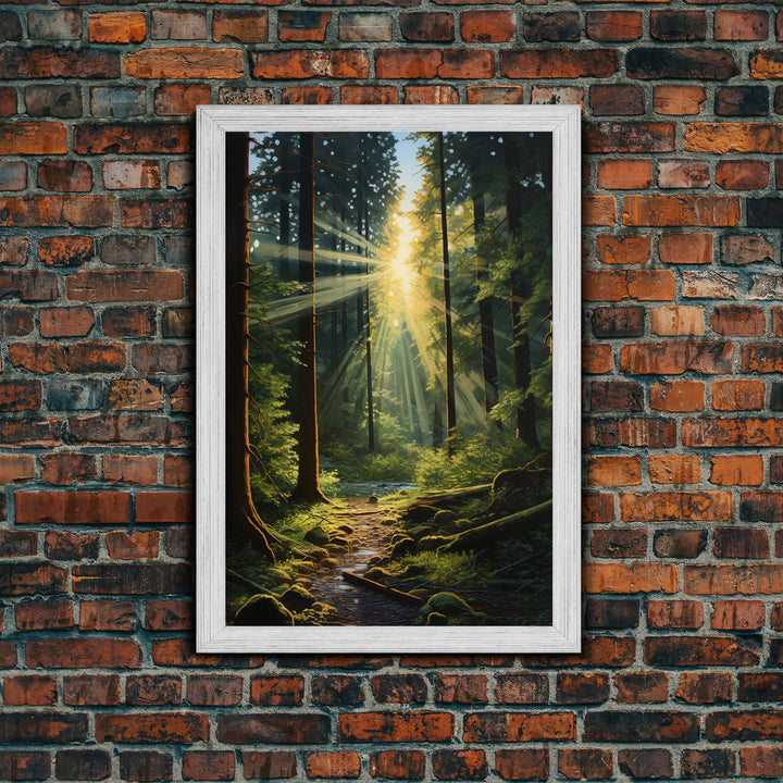 Forest Wall Print, Trees Art Print, Sunset Canvas Print, Wall Art, Vertical Art, Landscape Print, Gift For Boss, College Dorm Decor