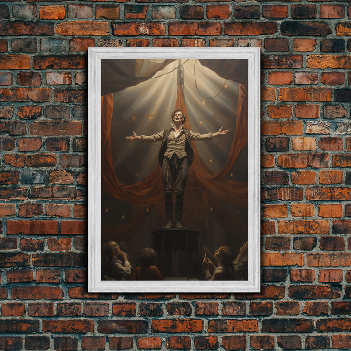 The Macabre Circus, Spooky Cursed Circus Act, Framed Canvas Print, Halloween Poster Art, Horror Prints, Victorian Circus Act