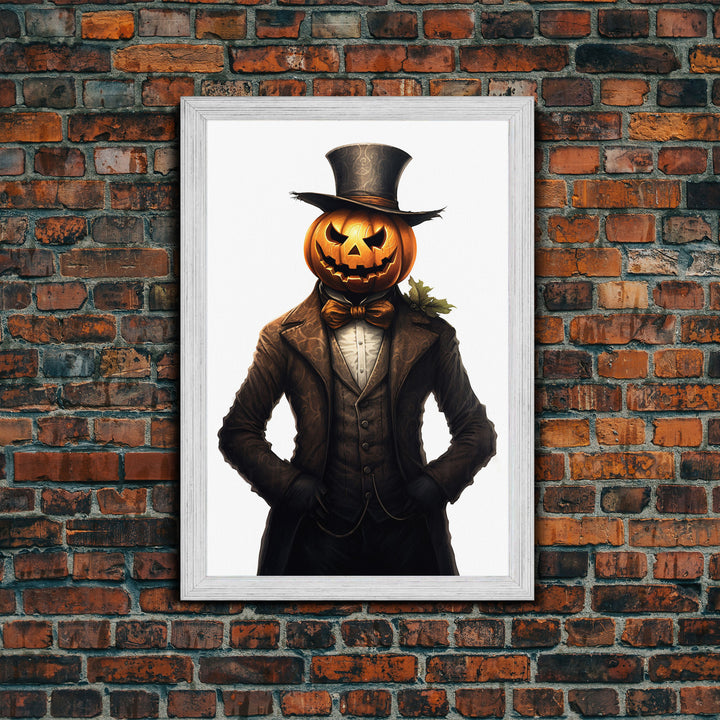 The Victorian Jack O Lantern Man, Vintage Halloween Art, Macabre Halloween Decoration, Dark Macabre, Goth Art, Pumpkin Patch Horror