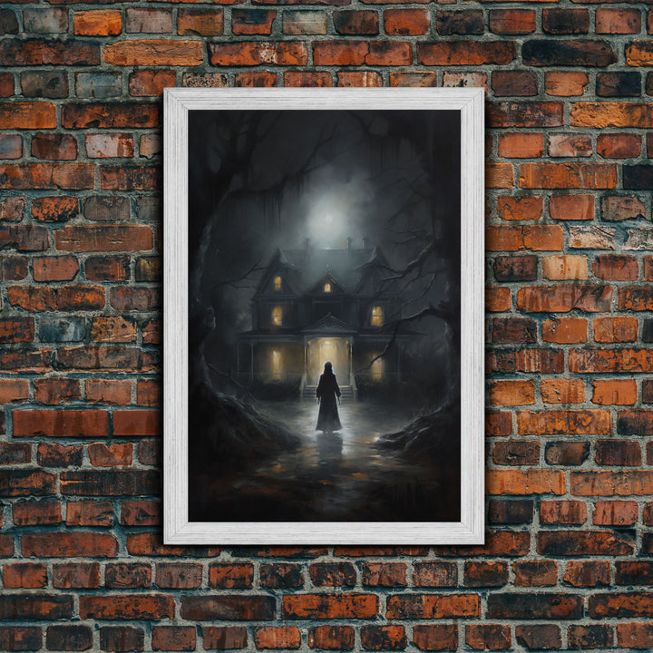 The Haunting, Goth Wall Art, Goth Art, Framed Canvas Print, Halloween Decor, Goth Art Print, Victorian Halloween Decoration