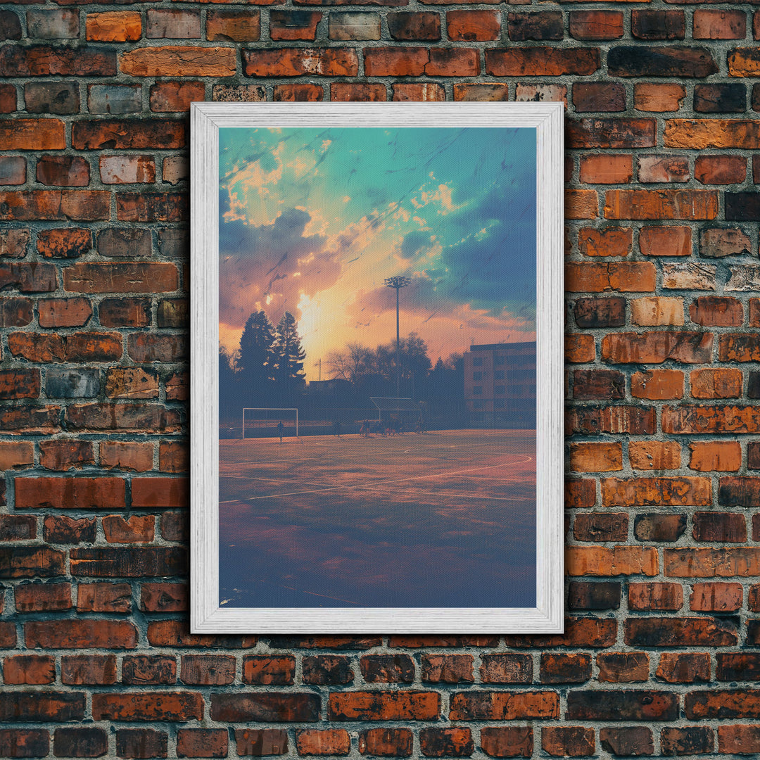 Football Field, Kids Wall Art, Canvas Print, Wall Hanging, Portrait Art, Soccer Coach Gift, Soccer Wall Art, Family Home Art, Dorm Room Art