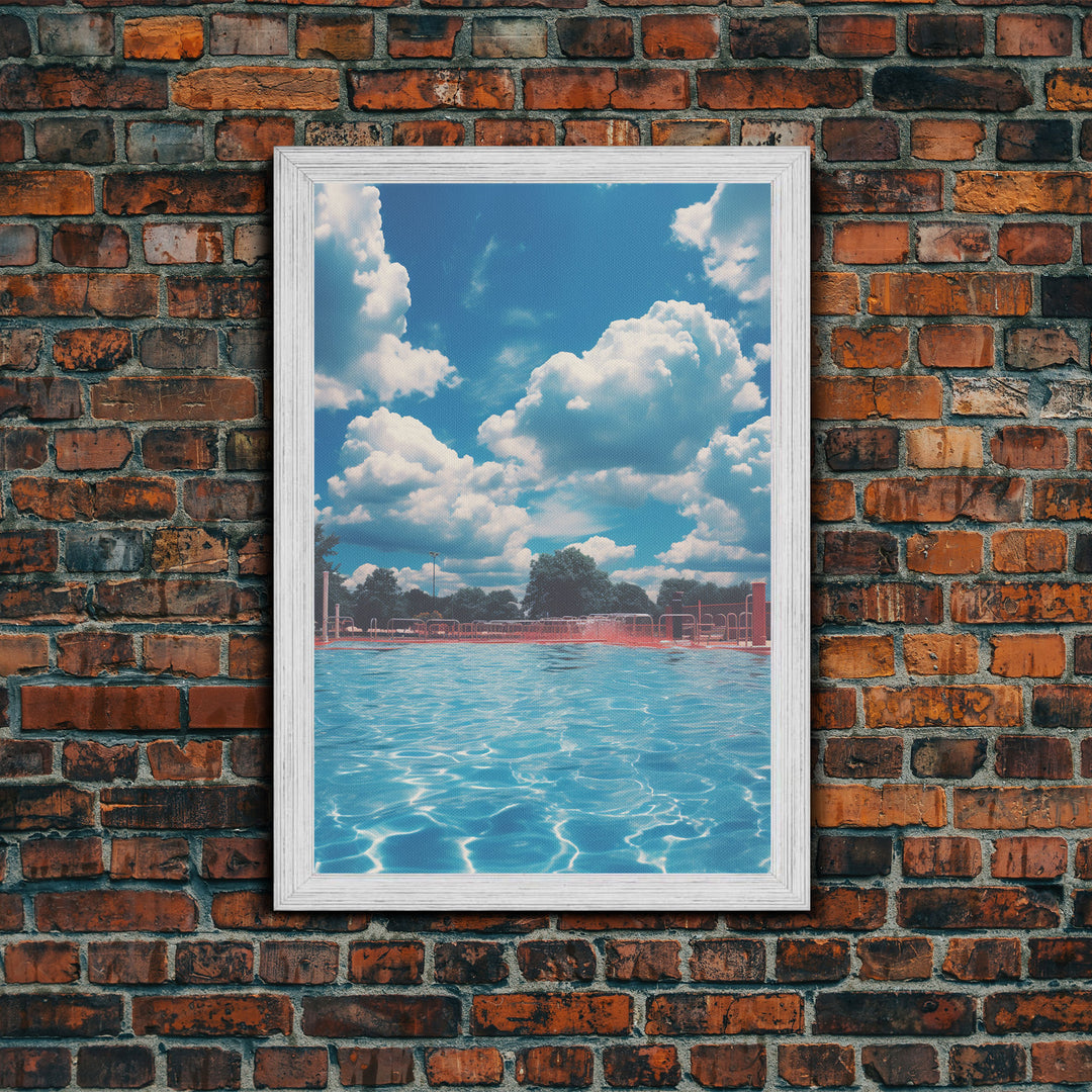Swimming Pool Art, Summer Art, Canvas Print, Wall Hanging, Portrait Art, Dorm Room Art, Housewarming Gift, Living Room Prints, Modern Art