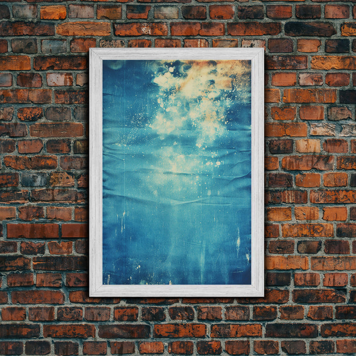 Denim Canvas Print Wall Art, Tie Dye Denim Texture Print On Canvas, Unique Wall Art, Boho Style Art, Minimalist Wall art