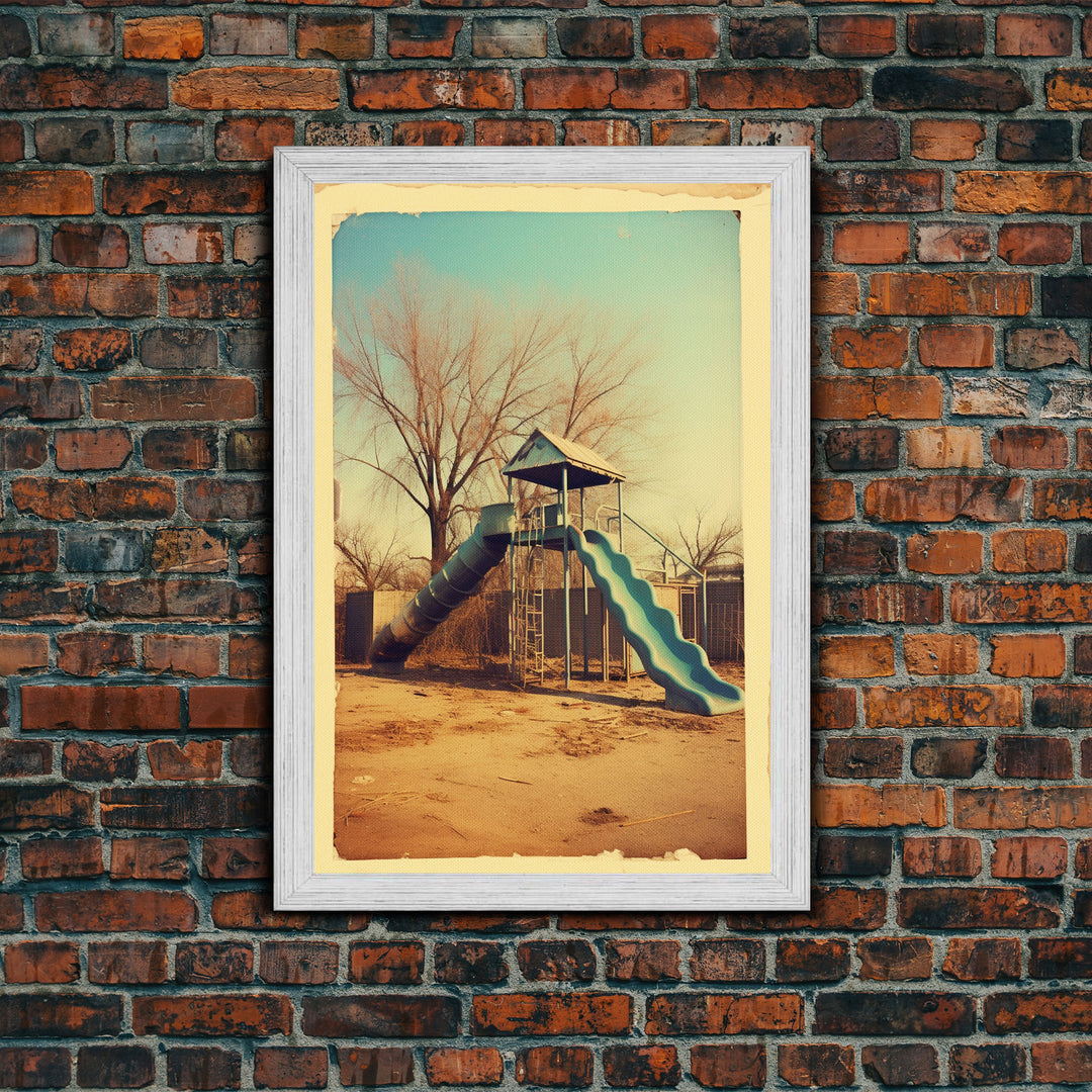 Playground, Nursery Wall Art, Playroom Art, Park, Slide, Canvas Print, Wall Hanging, Portrait Art, New Home Gift, Living Room Prints