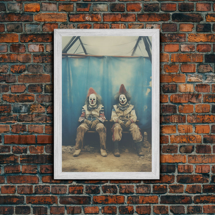 Clown Art, Clown Print, Canvas Print, Wall Hanging, Portrait Art, Halloween Wall Decor, Spooky Room Decor, Moody Wall Art, Horror Decor