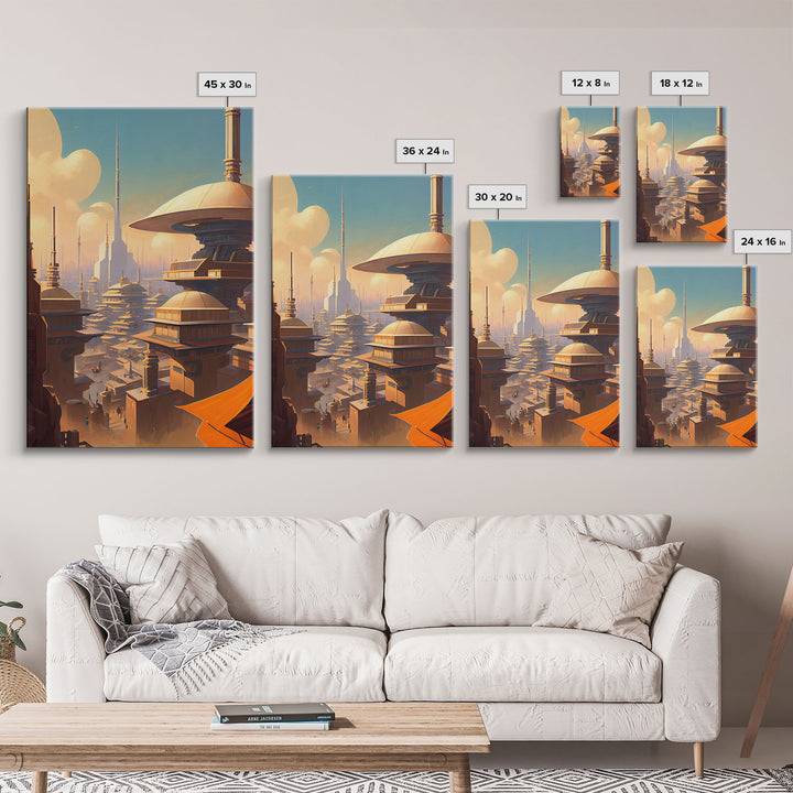 Canvas Print: Futuristic Cityscape - Modern Wall Art Decor, Vivid Colors, Ready to Hang