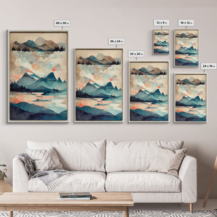 Canvas Home Artwork Decoration Nordic Style Abstract Color Canvas Wall Art for Living Room, Bedroom, Office Art Water Color Landscape