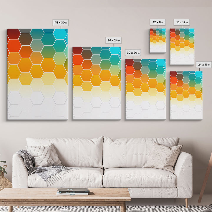 Mid Century Art Print, Framed Modern Art, Geometric Art, Mid Century Modern Wall Art, Colorful Art, MCM Style Canvas Art