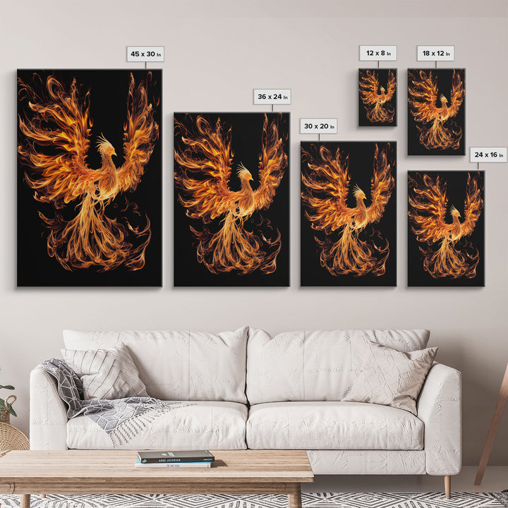Canvas Print Of "The Phoenix" - Rebirth Art - Framed Canvas Art - Framed Wall Art - Incredibly Beautiful Phoenix Decor