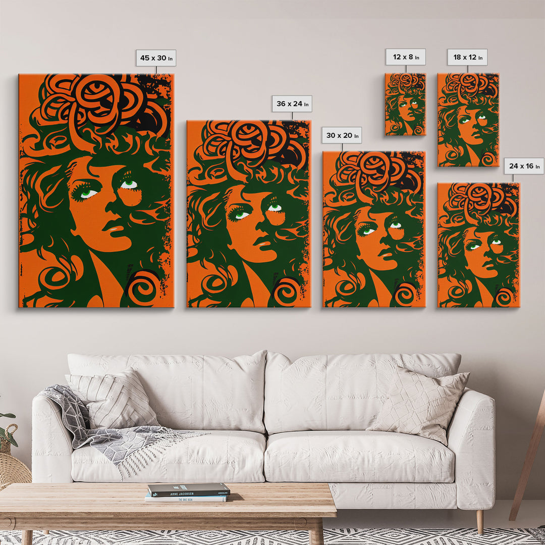 Nordic Medusa Pop Art Canvas Print, Classic Portrait Posters and Prints, Canvas for Living Room Home Decor, ready to hang canvas print