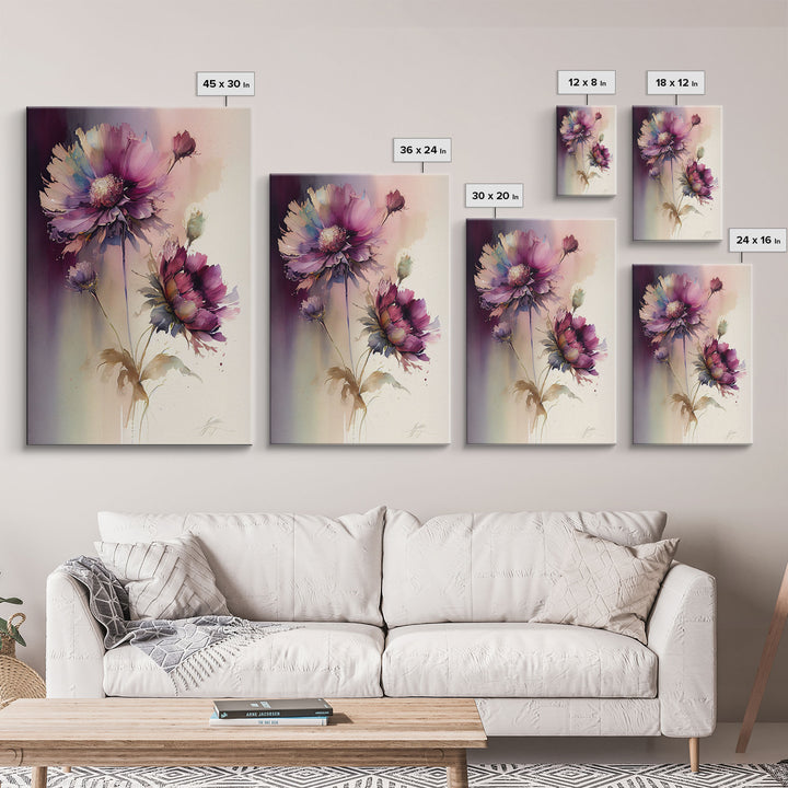 Vintage Style Framed Canvas Art  // Vintage Floral Print // Vintage White Roses Painting // Still Life Botanical Farmhouse print // Flower